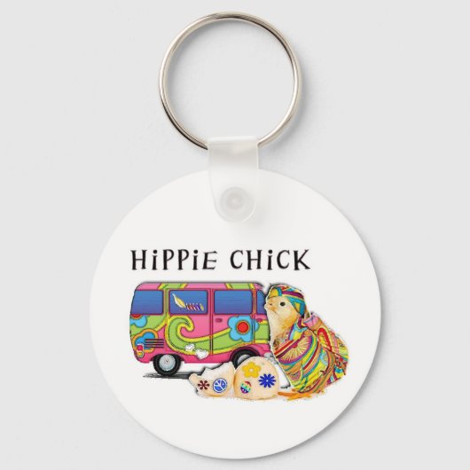 Hippie Chick Schlüsselanhänger (Vorderseite)