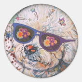 Hippie-'Chon-Flexmagnet Runder Aufkleber (Vorderseite)