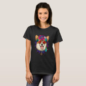 Hippie Corgi Tie Dye Peace Sign Psychedelic Corgi T-Shirt (Vorne ganz)