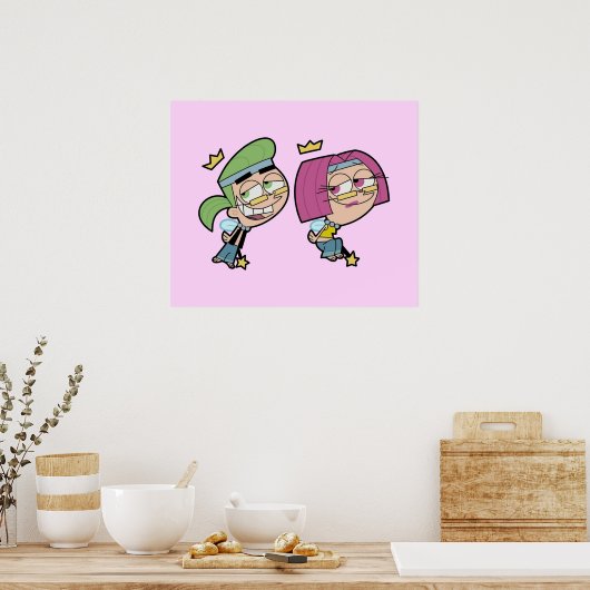 Hippie Cosmo und Wanda Poster (Küche)