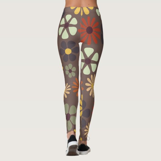 Hippie Daisies Retro Leggings (Rückseite)