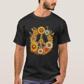 Hippie Daisy Peace Sign Retro Flower Sunflower Lov T-Shirt (Vorderseite)