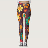 Hippie Daisy Retro Leggings (Vorderseite)