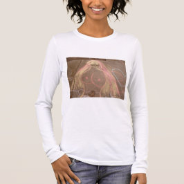 Hippie-Dame-Göttin Groovie Kreide zeichnend T-Shirt