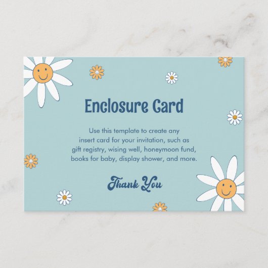 HIPPIE DAZE Groovy Blue Einsteckkarte Begleitkarte (Vorderseite)