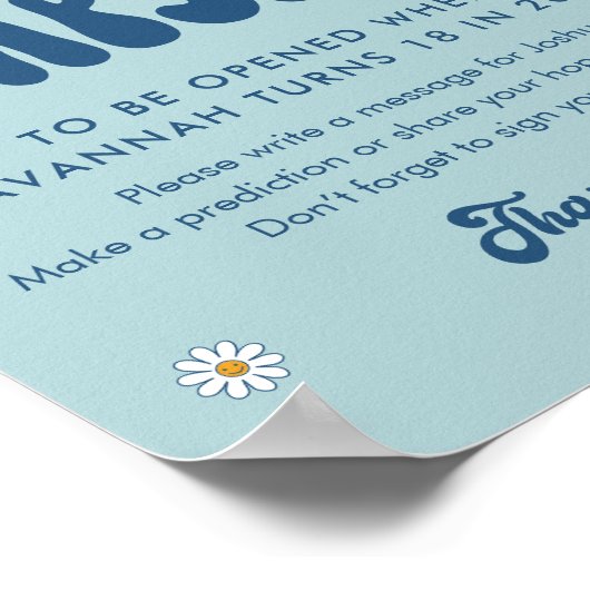 HIPPIE DAZE Groovy Blue Time Kapsel Zeichen Poster (Ecke)