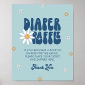 HIPPIE DAZE Groovy Boy Diaper Raffle Sign Poster (Vorne)