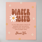 HIPPIE DAZE Groovy Diaper Raffle Sign Poster (Vorne)