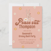 HIPPIE DAZE Peace Out Junggeselinnen-Abschied Einladung (Vorderseite)