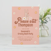 HIPPIE DAZE Peace Out Junggeselinnen-Abschied Einladung (Stehend Vorderseite)