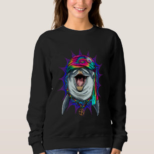Hippie-Delfin-Tie-Dye-Friedenszeichen psychedelisc Sweatshirt