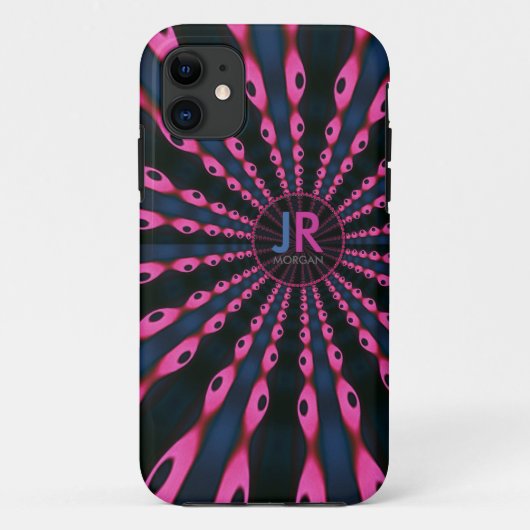 Hippie 'delica Funk Pink Blue Monogram Case-Mate iPhone Hülle (Rückseite)
