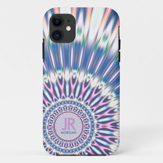 Hippie 'delica Funk Pink Blue Monogram Case-Mate iPhone Hülle (Rückseite)