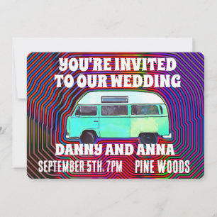 HIPPIE DER 1960ER JAHRE VAN WEDDING INVITATIONS CU EINLADUNG