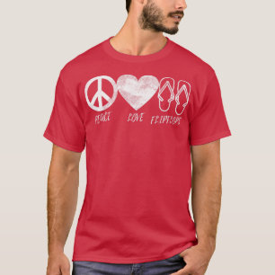 Hippie Design Peace Liebe Flip Flops Beach Vibes M T-Shirt