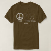 Hippie Design Peace Liebe Rock'n'Roll Concept Band T-Shirt (Design vorne)