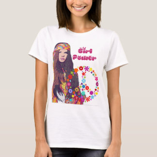 Hippie-Design von Girl-Power T-Shirt