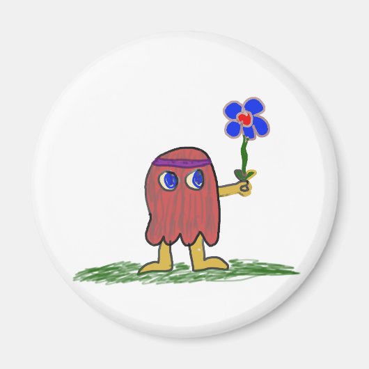 Hippie Dippy-Blume Magnet (Vorne)
