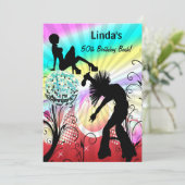 Hippie Disco Retro Party Einladung (Stehend Vorderseite)