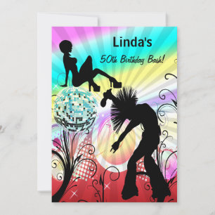 Hippie Disco Retro Party Einladung