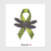 Hippie Dragonfly Green Ribbon Cerebral Palsy Aware Aufkleber (Blatt)