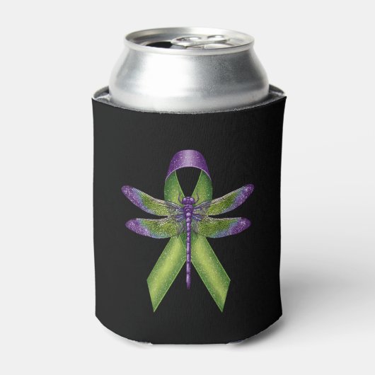 Hippie Dragonfly Green Ribbon Cerebral Palsy Aware Dosenkühler (Kanne Vorderseite)