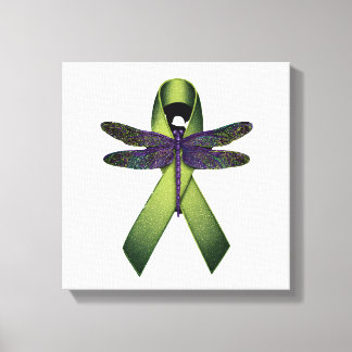 Hippie Dragonfly Green Ribbon Cerebral Palsy Aware Leinwanddruck