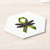 Hippie Dragonfly Green Ribbon Cerebral Palsy Aware Untersetzer (angewinkelt)