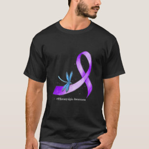 Hippie Dragonfly Lila Ribbon Fibromyalgie Awaren T-Shirt