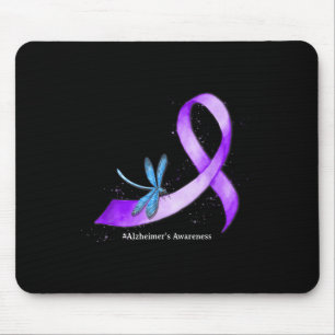 Hippie Dragonfly Lila Ribbon Heimers Bewusstsein Mousepad