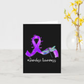 Hippie Dragonfly Lila Ribbon Überdosierung Bewusst Karte (Gelbe Blume)