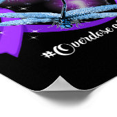 Hippie Dragonfly Lila Ribbon Überdosierung Bewusst Poster (Ecke)