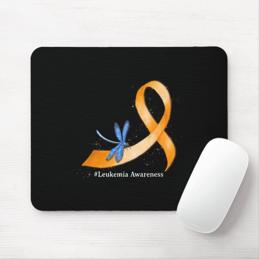 Hippie Dragonfly Orange Ribbon Leukemia Bewusstsei Mousepad (Mit Mouse)