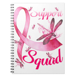 Hippie Dragonfly Pink Ribbon Brustkrebs Notizblock