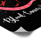 Hippie Draquelly Red Ribbon Blood Cancer Awareness Poster (Ecke)