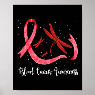 Hippie Draquelly Red Ribbon Blood Cancer Awareness Poster