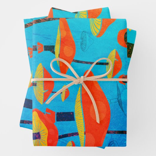 Hippie Dreamy Retro Vibe Verzaubernde Pilze Geschenkpapier Set (Beispiel)