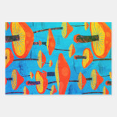 Hippie Dreamy Retro Vibe Verzaubernde Pilze Geschenkpapier Set (Vorderseite)