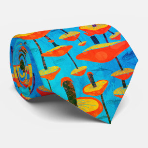 Hippie Dreamy Retro Vibe Verzaubernde Pilze Krawatte