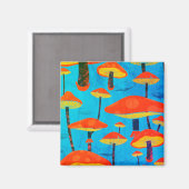 Hippie Dreamy Retro Vibe Verzaubernde Pilze Magnet (Vorderseite/Rückseite)