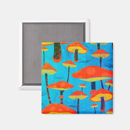 Hippie Dreamy Retro Vibe Verzaubernde Pilze Magnet (Vorderseite/Rückseite)