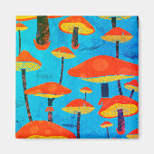 Hippie Dreamy Retro Vibe Verzaubernde Pilze Magnet (Vorne)