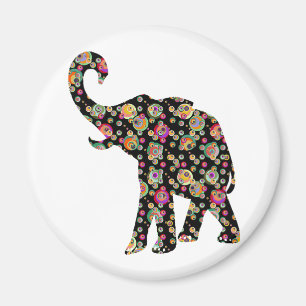 Hippie-Elefant Magnet