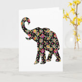 Hippie Elephant Grußkarte Karte (Gelbe Blume)