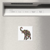 Hippie Elephant Magnet (In Situ (Geschirrspüler))