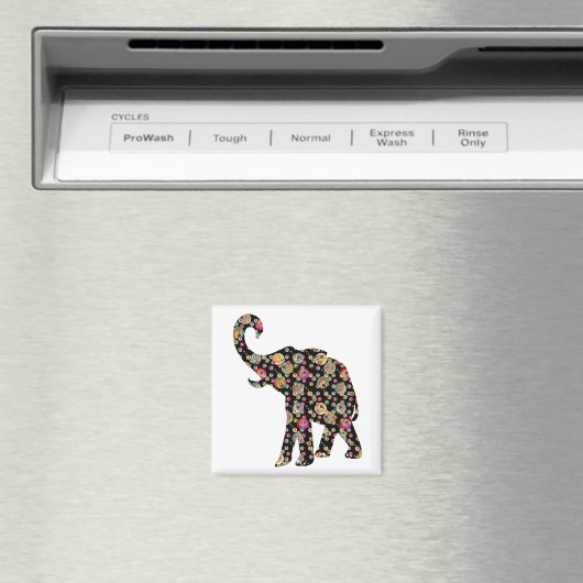 Hippie Elephant Magnet (In Situ (Geschirrspüler))