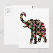Hippie Elephant Postcard Postkarte (Vorne/Hinten)