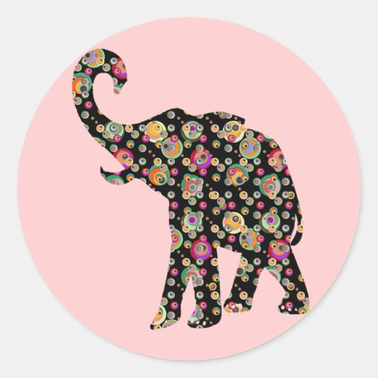 Hippie Elephant Sticker (Vorderseite)