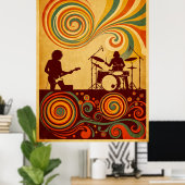 Hippie Era 70er Psychedelic Festival Poster - Retr (Heimbüro)