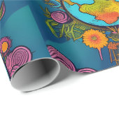 Hippie Erde Geschenkpapier (Rolleneckpunkt)